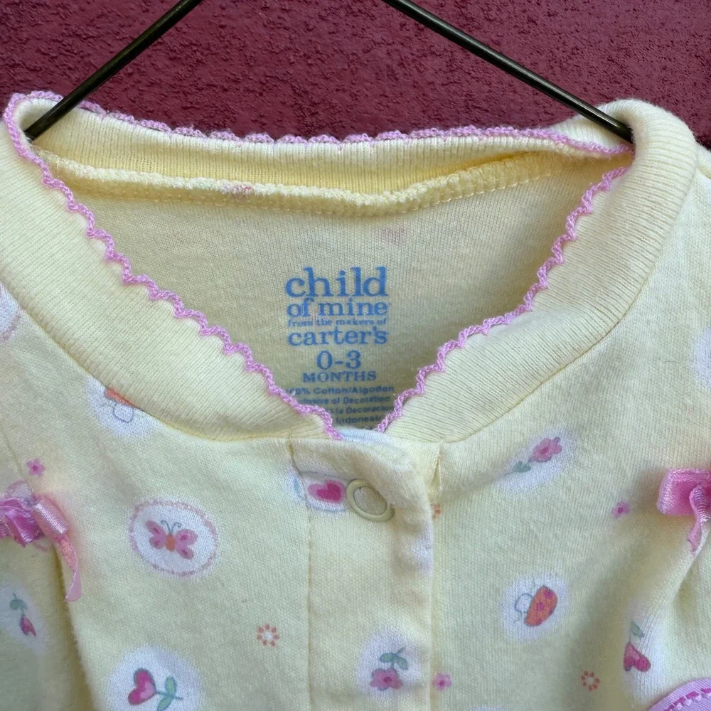 Child of Mine by Carters Yellow I Love Mommy Flowers Baby Girl 0-3‎ Months